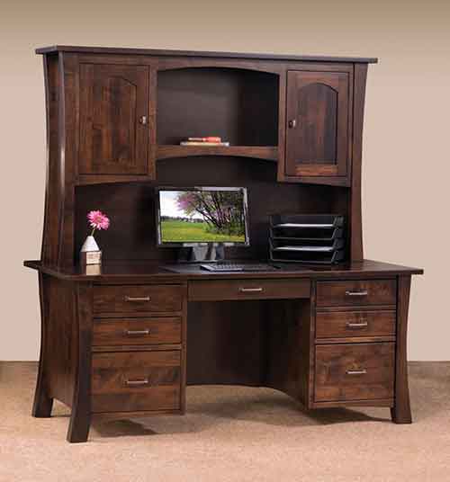 Jefferson Flat Top Desk Legal Size Drawers - Click Image to Close