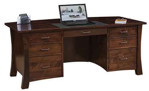 Jefferson Flat Top Desk Legal Size Drawers - Click Image to Close