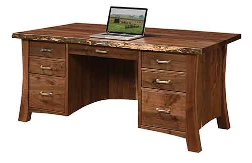 Lexington Executive Desk with Live Edge - Click Image to Close