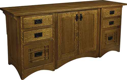 Lincoln Credenza with Doors in Center - Click Image to Close
